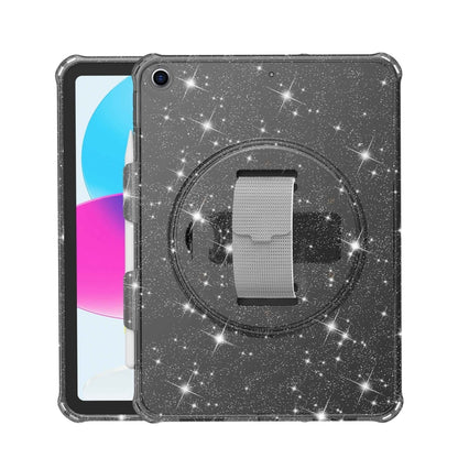 For iPad 10.2 2021 / 2020 / 10.5 Terminator Shockproof Glitter Powder Tablet Case with Grip Strap(Black) - iPad Pro 11 (2022/2021) Cases by buy2fix | Online Shopping UK | buy2fix