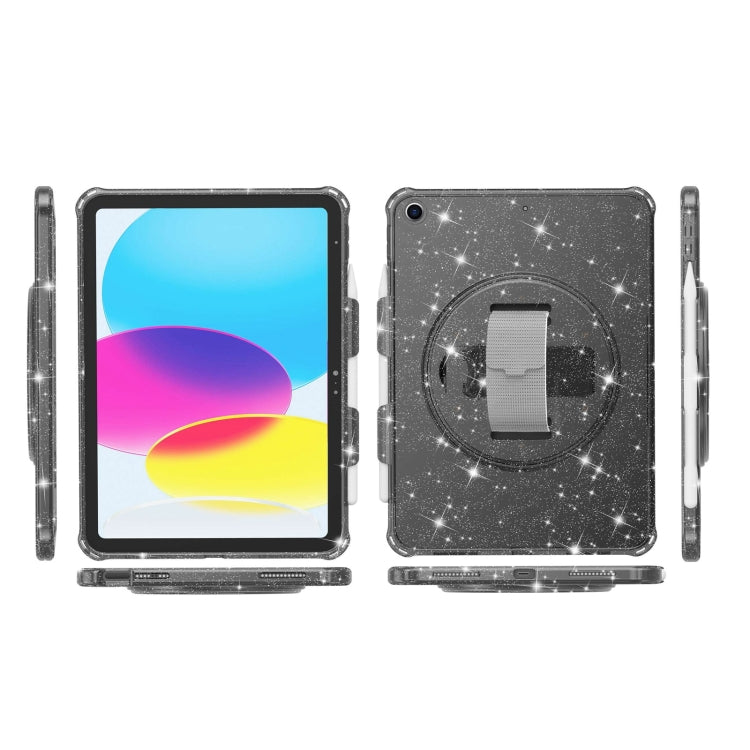 For iPad 10.2 2021 / 2020 / 10.5 Terminator Shockproof Glitter Powder Tablet Case with Grip Strap(Black) - iPad Pro 11 (2022/2021) Cases by buy2fix | Online Shopping UK | buy2fix