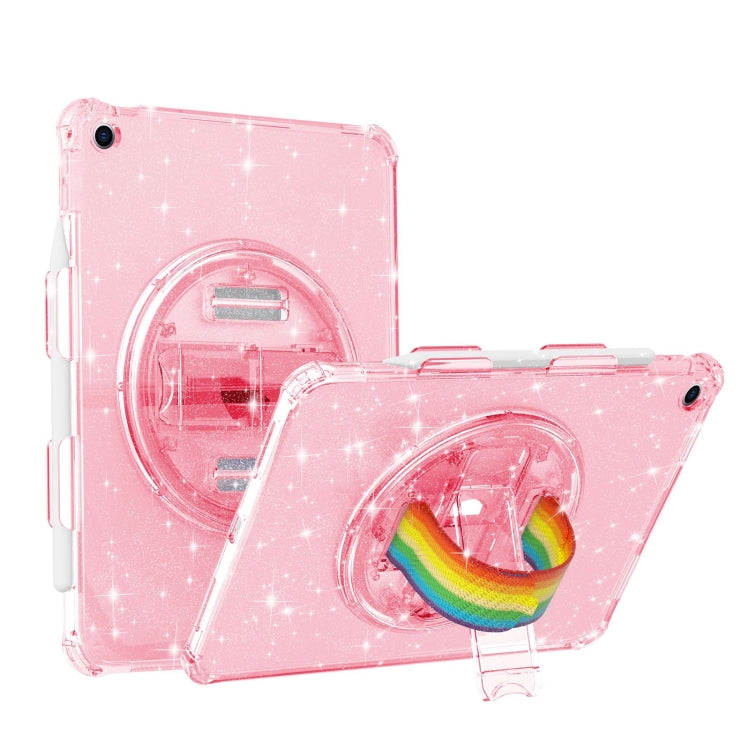 For iPad 10.2 2021 / 2020 / 10.5 Terminator Shockproof Glitter Powder Tablet Case with Grip Strap(Pink) - iPad Pro 11 (2022/2021) Cases by buy2fix | Online Shopping UK | buy2fix