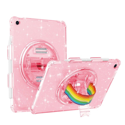 For iPad 10.2 2021 / 2020 / 10.5 Terminator Shockproof Glitter Powder Tablet Case with Grip Strap(Pink) - iPad Pro 11 (2022/2021) Cases by buy2fix | Online Shopping UK | buy2fix