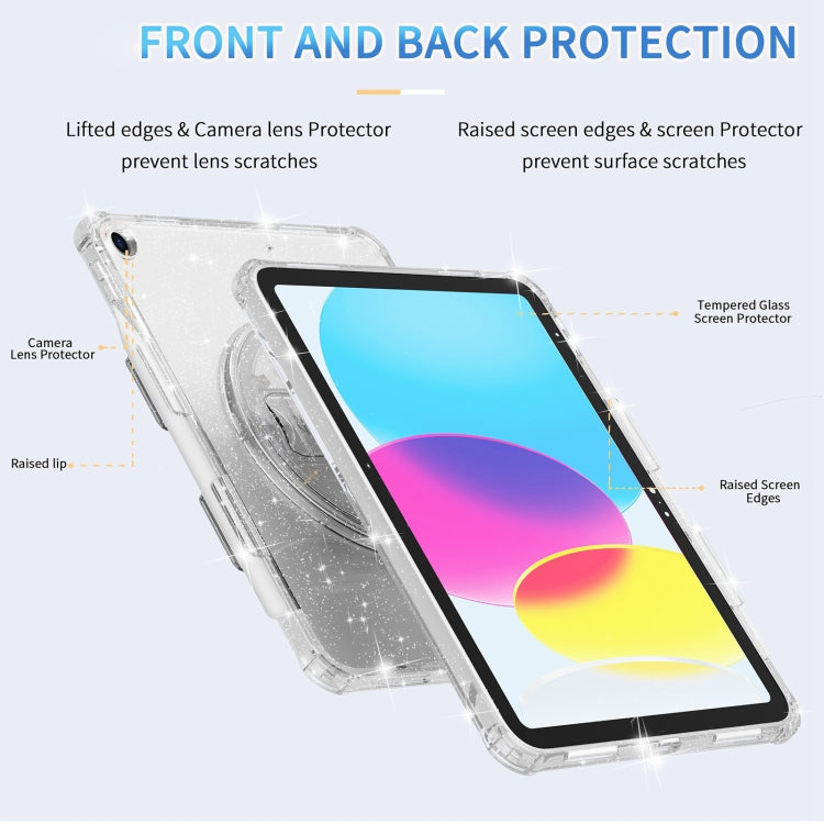 For iPad 10.2 2021 / 2020 / 10.5 Terminator Shockproof Glitter Powder Tablet Case with Grip Strap(Pink) - iPad Pro 11 (2022/2021) Cases by buy2fix | Online Shopping UK | buy2fix