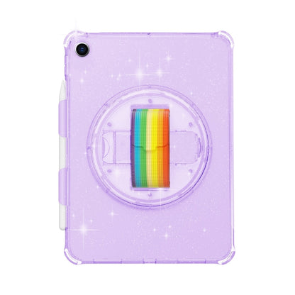 For iPad 10.2 2021 / 2020 / 10.5 Terminator Shockproof Glitter Powder Tablet Case with Grip Strap(Purple) - iPad Pro 11 (2022/2021) Cases by buy2fix | Online Shopping UK | buy2fix