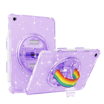 For iPad 10.2 2021 / 2020 / 10.5 Terminator Shockproof Glitter Powder Tablet Case with Grip Strap(Purple) - iPad Pro 11 (2022/2021) Cases by buy2fix | Online Shopping UK | buy2fix