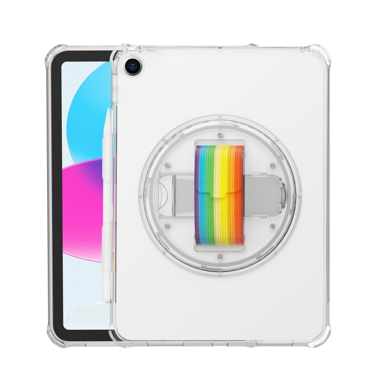 For iPad 10.2 2021 / 2020 / 10.5 Terminator Shockproof Glitter Powder Tablet Case with Grip Strap(White) - iPad Pro 11 (2022/2021) Cases by buy2fix | Online Shopping UK | buy2fix