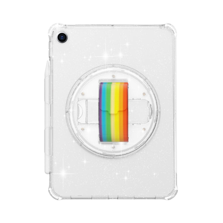 For iPad 10.2 2021 / 2020 / 10.5 Terminator Shockproof Glitter Powder Tablet Case with Grip Strap(White) - iPad Pro 11 (2022/2021) Cases by buy2fix | Online Shopping UK | buy2fix