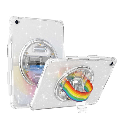 For iPad 10.2 2021 / 2020 / 10.5 Terminator Shockproof Glitter Powder Tablet Case with Grip Strap(White) - iPad Pro 11 (2022/2021) Cases by buy2fix | Online Shopping UK | buy2fix