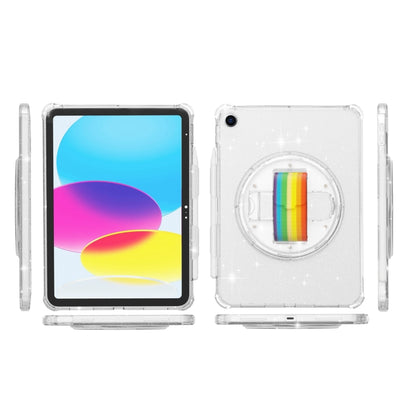For iPad 10.2 2021 / 2020 / 10.5 Terminator Shockproof Glitter Powder Tablet Case with Grip Strap(White) - iPad Pro 11 (2022/2021) Cases by buy2fix | Online Shopping UK | buy2fix