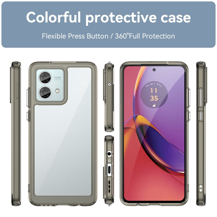 For Motorola Moto G84 Colorful Series Acrylic Hybrid TPU Phone Case(Transparent Grey) - Motorola Cases by buy2fix | Online Shopping UK | buy2fix