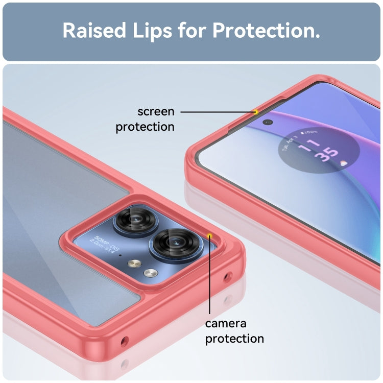 For Motorola Edge 2023 US Colorful Series Acrylic Hybrid TPU Phone Case(Red) by buy2fix