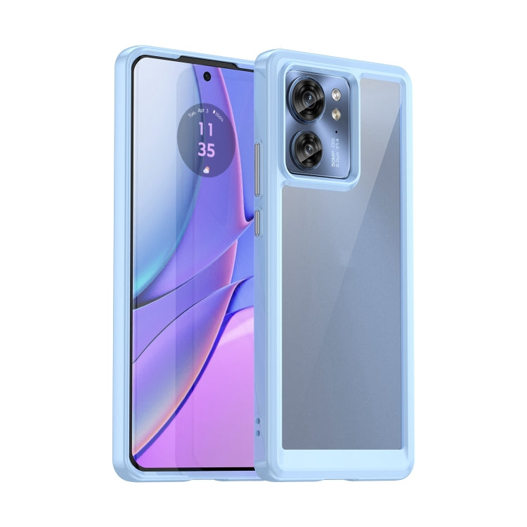 For Motorola Edge 2023 US Colorful Series Acrylic Hybrid TPU Phone Case(Blue) by buy2fix