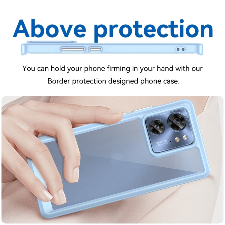 For Motorola Edge 2023 US Colorful Series Acrylic Hybrid TPU Phone Case(Blue) by buy2fix
