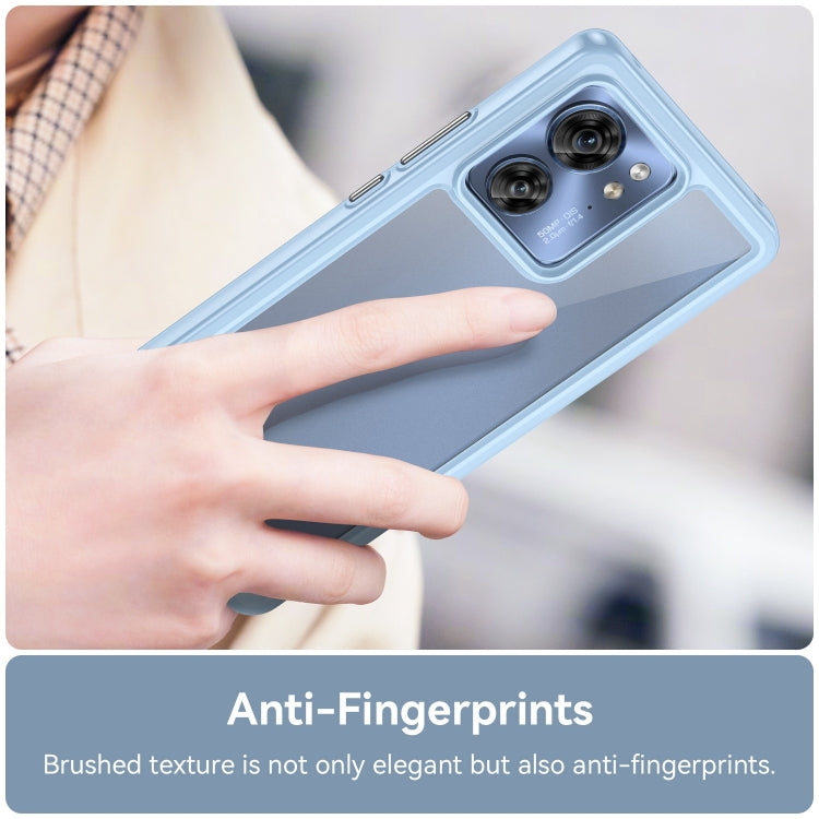 For Motorola Edge 2023 US Colorful Series Acrylic Hybrid TPU Phone Case(Blue) by buy2fix