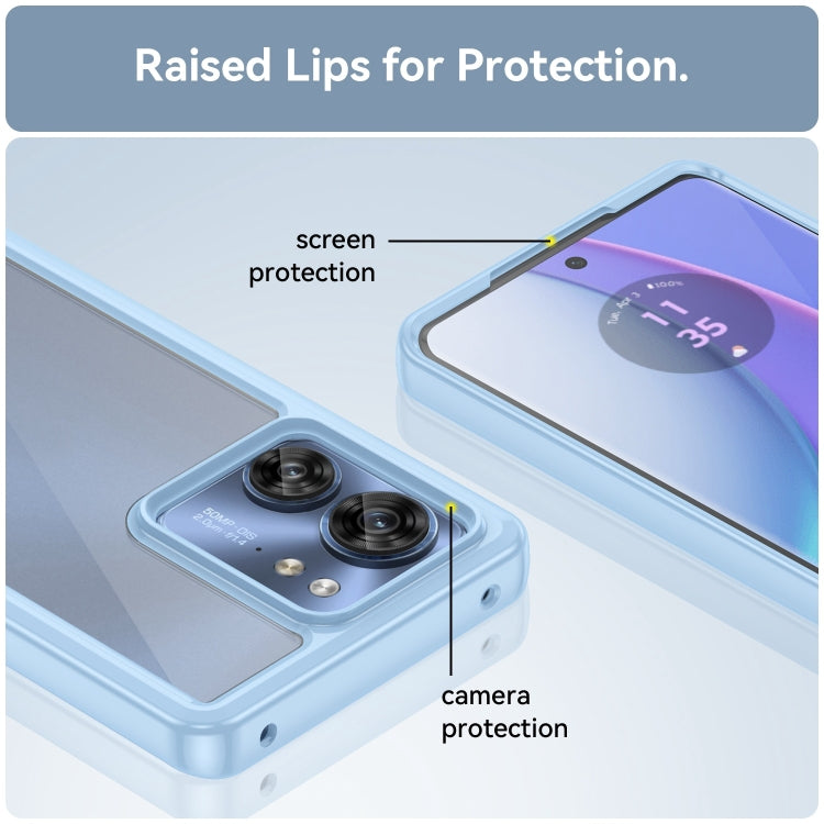 For Motorola Edge 2023 US Colorful Series Acrylic Hybrid TPU Phone Case(Blue) by buy2fix