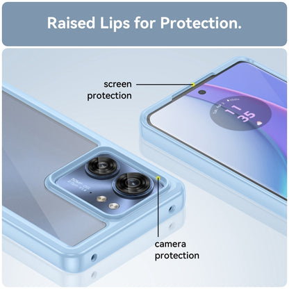 For Motorola Edge 2023 US Colorful Series Acrylic Hybrid TPU Phone Case(Blue) by buy2fix