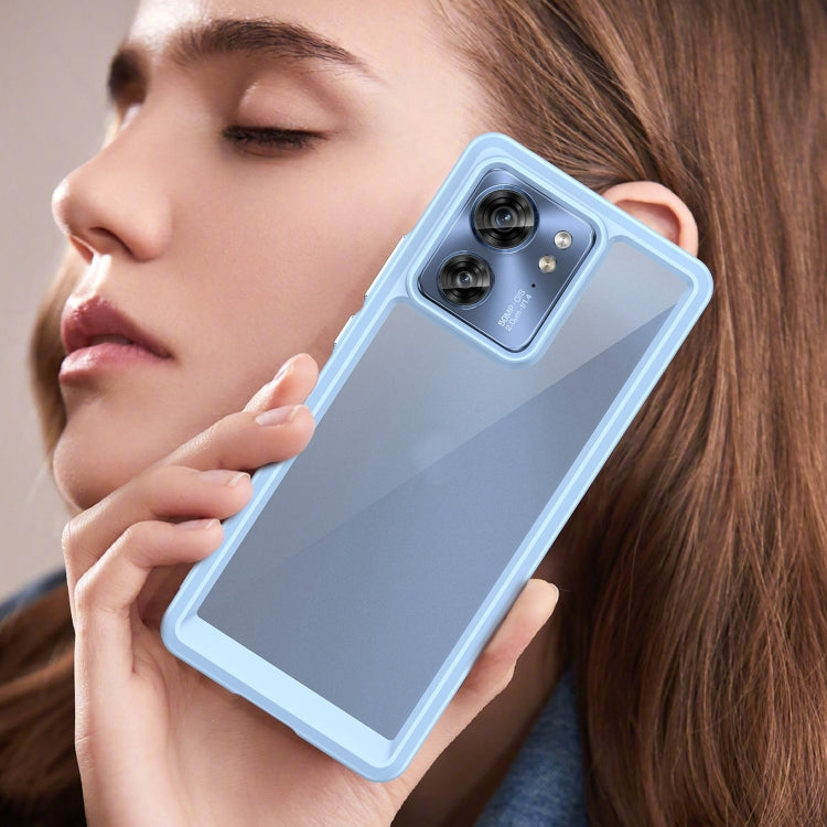 For Motorola Edge 2023 US Colorful Series Acrylic Hybrid TPU Phone Case(Blue) by buy2fix