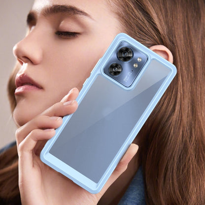 For Motorola Edge 2023 US Colorful Series Acrylic Hybrid TPU Phone Case(Blue) by buy2fix