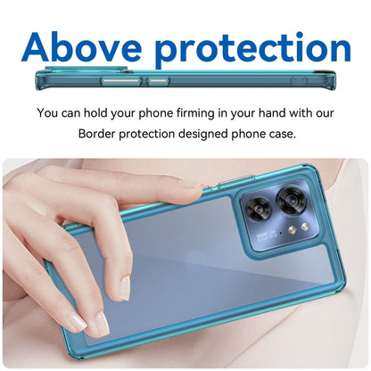 For Motorola Edge 2023 US Colorful Series Acrylic Hybrid TPU Phone Case(Transparent Blue) - Motorola Cases by buy2fix | Online Shopping UK | buy2fix