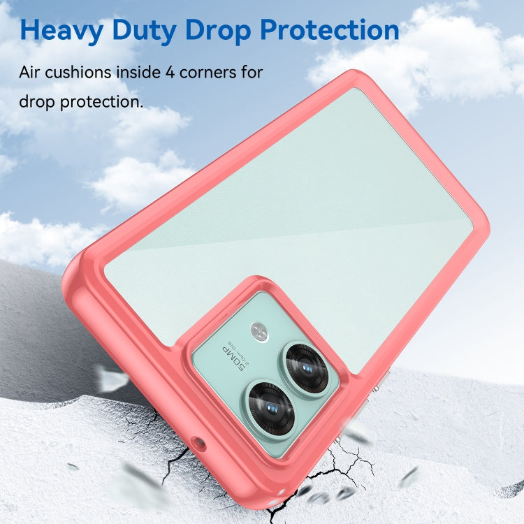 For Motorola Edge 40 Neo Colorful Series Acrylic Hybrid TPU Phone Case(Red) by buy2fix