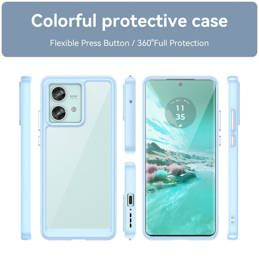 For Motorola Edge 40 Neo Colorful Series Acrylic Hybrid TPU Phone Case(Blue) by buy2fix