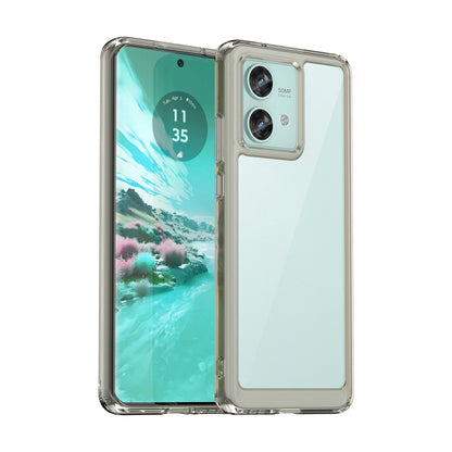 For Motorola Edge 40 Neo Colorful Series Acrylic Hybrid TPU Phone Case(Transparent Grey) - Motorola Cases by buy2fix | Online Shopping UK | buy2fix