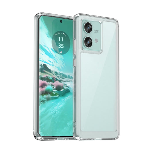 For Motorola Edge 40 Neo Colorful Series Acrylic Hybrid TPU Phone Case(Transparent) - Motorola Cases by buy2fix | Online Shopping UK | buy2fix