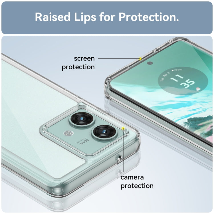 For Motorola Edge 40 Neo Colorful Series Acrylic Hybrid TPU Phone Case(Transparent) by buy2fix