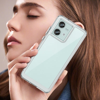 For Motorola Edge 40 Neo Colorful Series Acrylic Hybrid TPU Phone Case(Transparent) by buy2fix