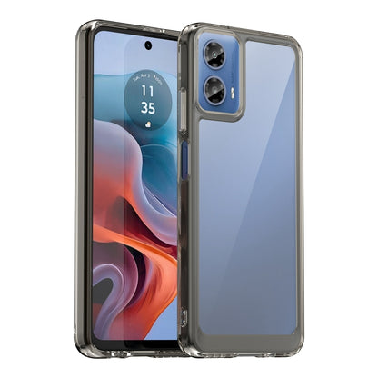 For Motorola Moto G34 Colorful Series Acrylic Hybrid TPU Phone Case(Transparent Grey) by buy2fix