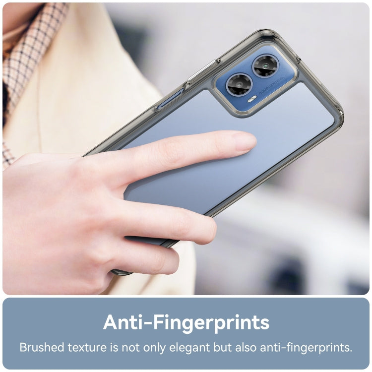 For Motorola Moto G34 Colorful Series Acrylic Hybrid TPU Phone Case(Transparent Grey) by buy2fix