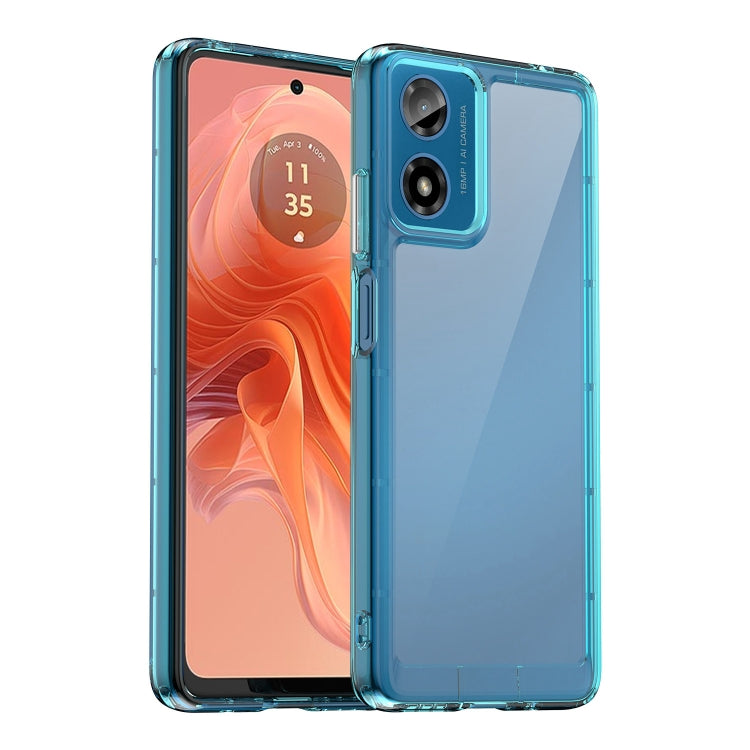 For Motorola Moto G04 Colorful Series Acrylic Hybrid TPU Phone Case(Transparent Blue) by buy2fix