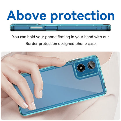 For Motorola Moto G04 Colorful Series Acrylic Hybrid TPU Phone Case(Transparent Blue) by buy2fix