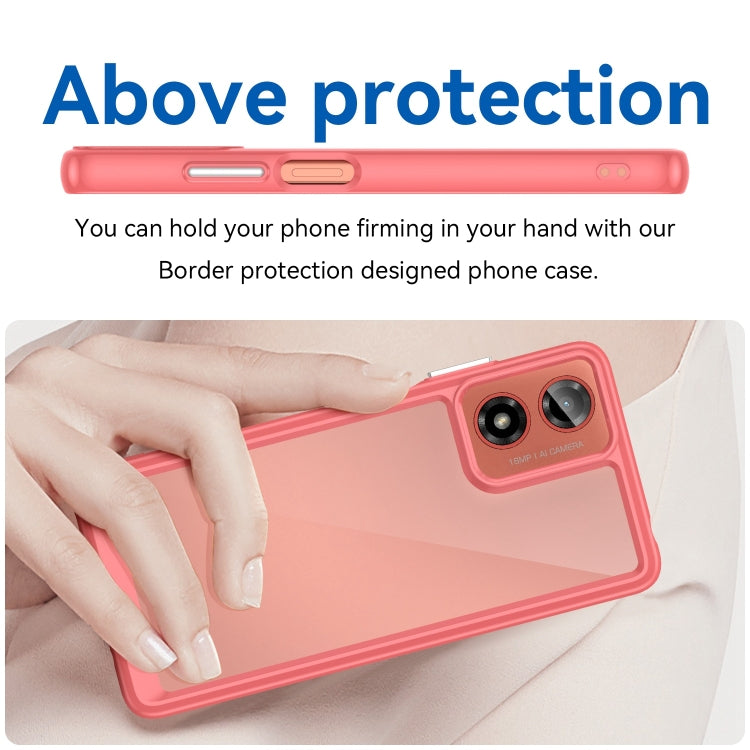 For Motorola Moto G24 Colorful Series Acrylic Hybrid TPU Phone Case(Red) - Motorola Cases by buy2fix | Online Shopping UK | buy2fix