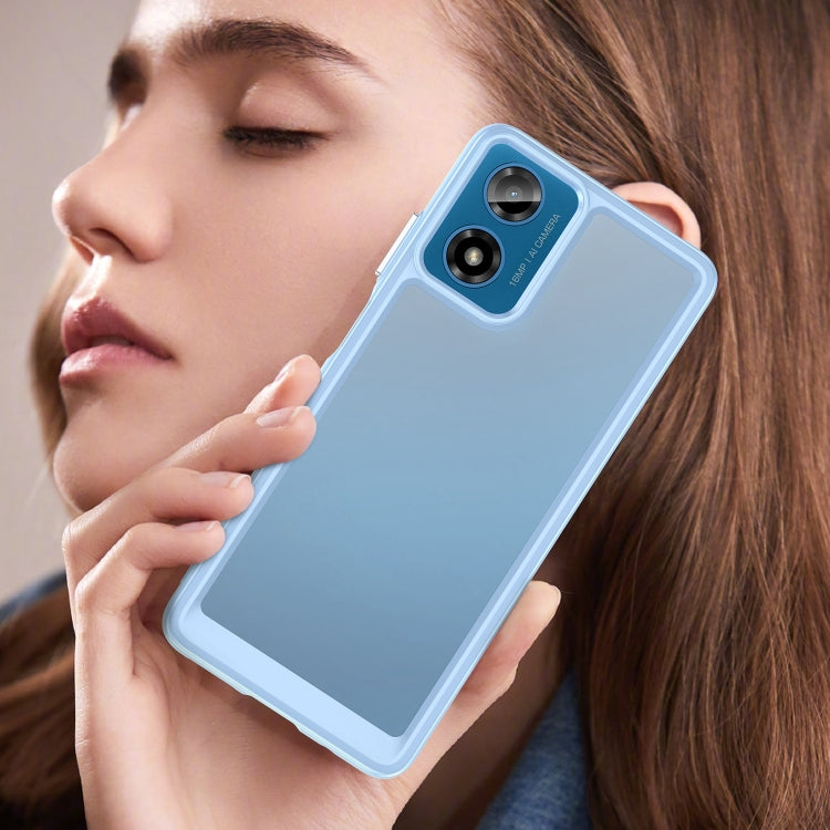 For Motorola Moto G24 Colorful Series Acrylic Hybrid TPU Phone Case(Blue) by buy2fix