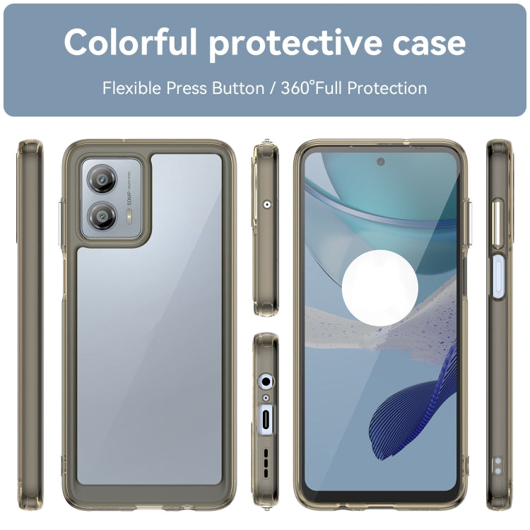 For Motorola Moto G53 5G Colorful Series Acrylic Hybrid TPU Phone Case(Transparent Grey) - Motorola Cases by buy2fix | Online Shopping UK | buy2fix