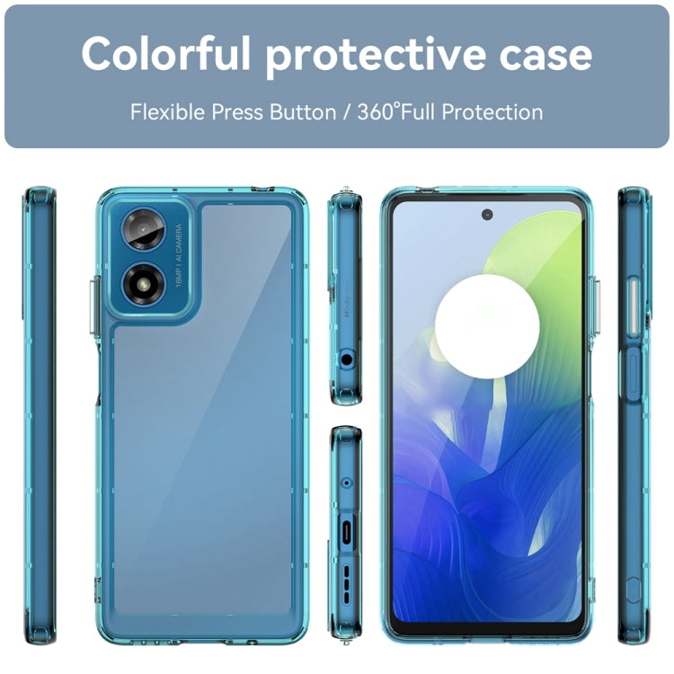 For Motorola Moto G24 Power Colorful Series Acrylic Hybrid TPU Phone Case(Transparent Blue) - Motorola Cases by buy2fix | Online Shopping UK | buy2fix