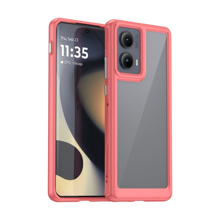 For Motorola Edge 2024 Colorful Series Acrylic Hybrid TPU Phone Case(Red) - Motorola Cases by buy2fix | Online Shopping UK | buy2fix