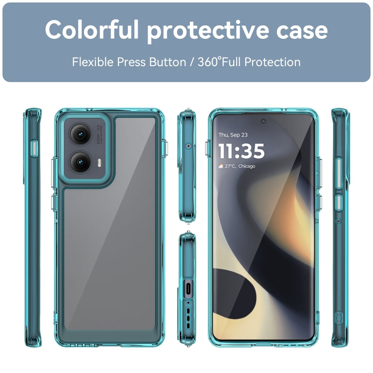 For Motorola Edge 2024 Colorful Series Acrylic Hybrid TPU Phone Case(Transparent Blue) - Motorola Cases by buy2fix | Online Shopping UK | buy2fix