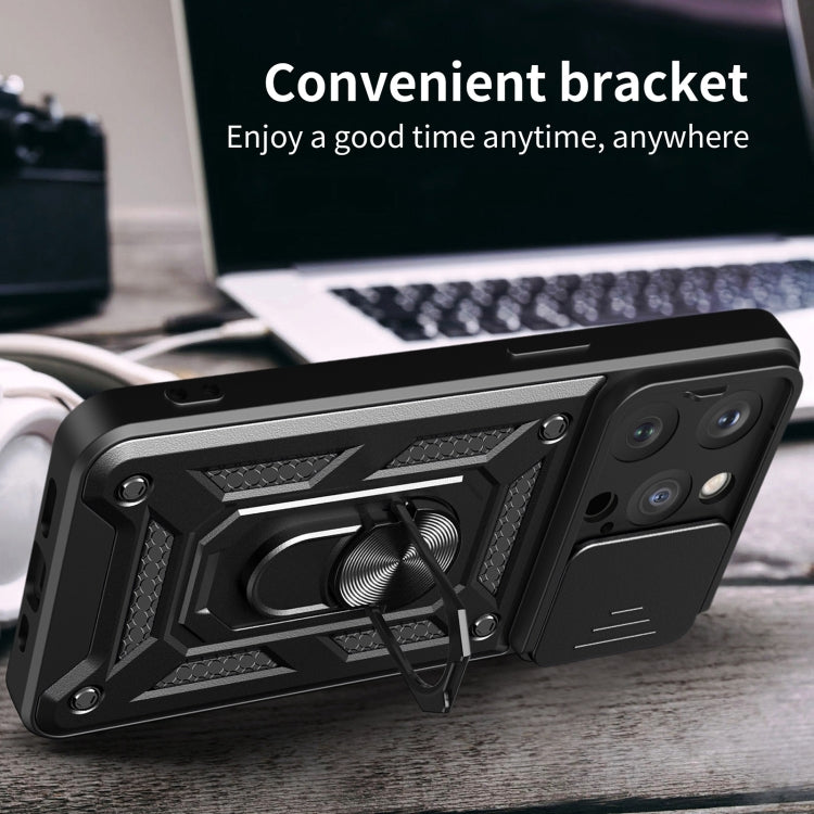 For iPhone 15 Pro Sliding Camera Cover Design TPU+PC Phone Case(Black) by buy2fix