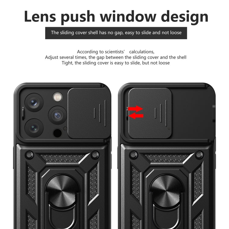 For iPhone 16 Pro Sliding Camera Cover Design TPU+PC Phone Case(Black) - iPhone 16 Pro Cases by buy2fix | Online Shopping UK | buy2fix