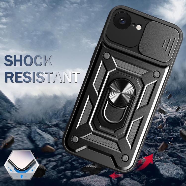 For iPhone 16e Sliding Camera Cover Design TPU+PC Phone Case(Gold) - iPhone 16e Cases by buy2fix | Online Shopping UK | buy2fix