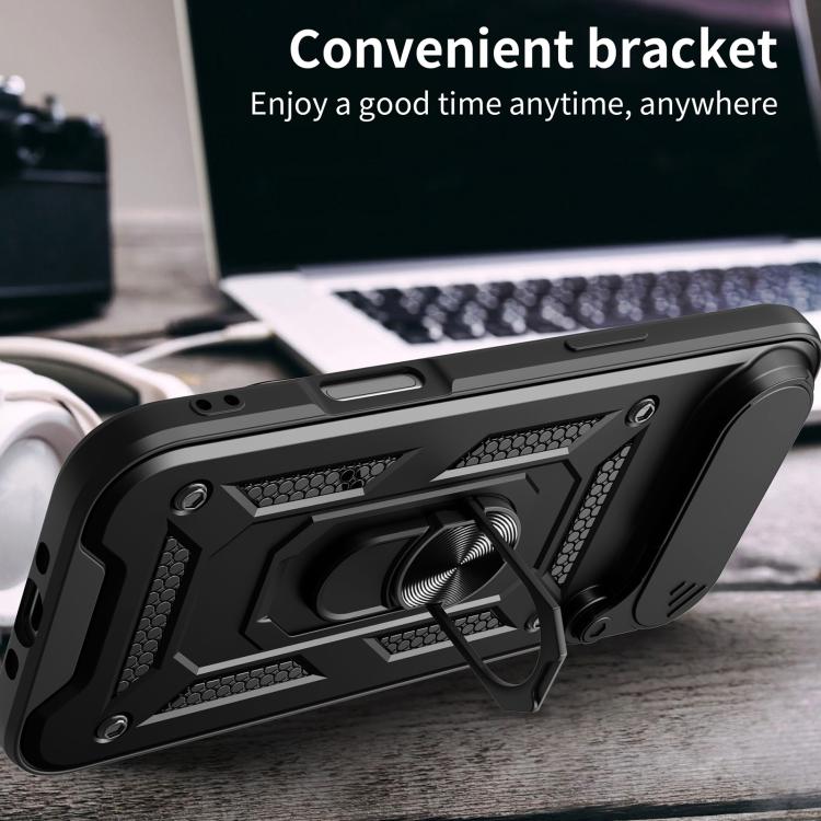 For iPhone Air Sliding Camera Cover Design TPU+PC Phone Case(Black) - iPhone Air Cases by buy2fix | Online Shopping UK | buy2fix