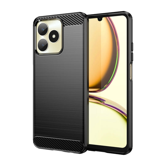For Realme Note 50 Carbon Fiber Brushed Texture TPU Phone Case(Black)