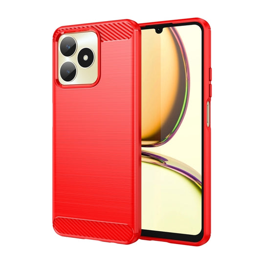 For Realme Note 50 Carbon Fiber Brushed Texture TPU Phone Case(Red)