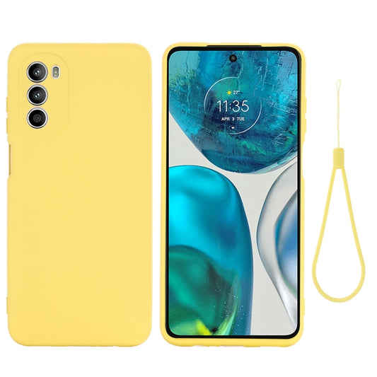 For Motorola Moto G71s 5G Pure Color Liquid Silicone Shockproof Phone Case(Yellow) - Motorola Cases by buy2fix | Online Shopping UK | buy2fix