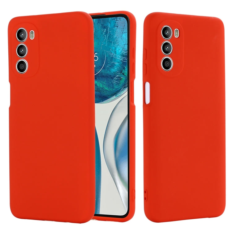 For Motorola Moto G71s 5G Pure Color Liquid Silicone Shockproof Phone Case(Red) - Motorola Cases by buy2fix | Online Shopping UK | buy2fix