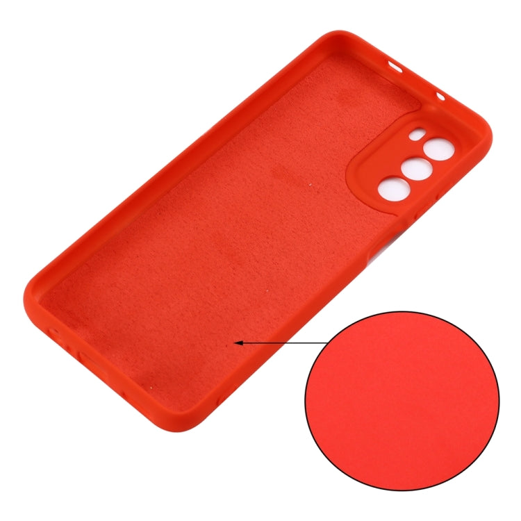 For Motorola Moto G71s 5G Pure Color Liquid Silicone Shockproof Phone Case(Red) - Motorola Cases by buy2fix | Online Shopping UK | buy2fix