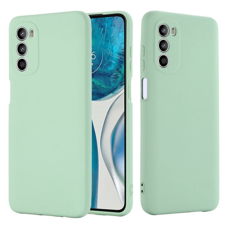 For Motorola Moto G71s 5G Pure Color Liquid Silicone Shockproof Phone Case(Green) - Motorola Cases by buy2fix | Online Shopping UK | buy2fix