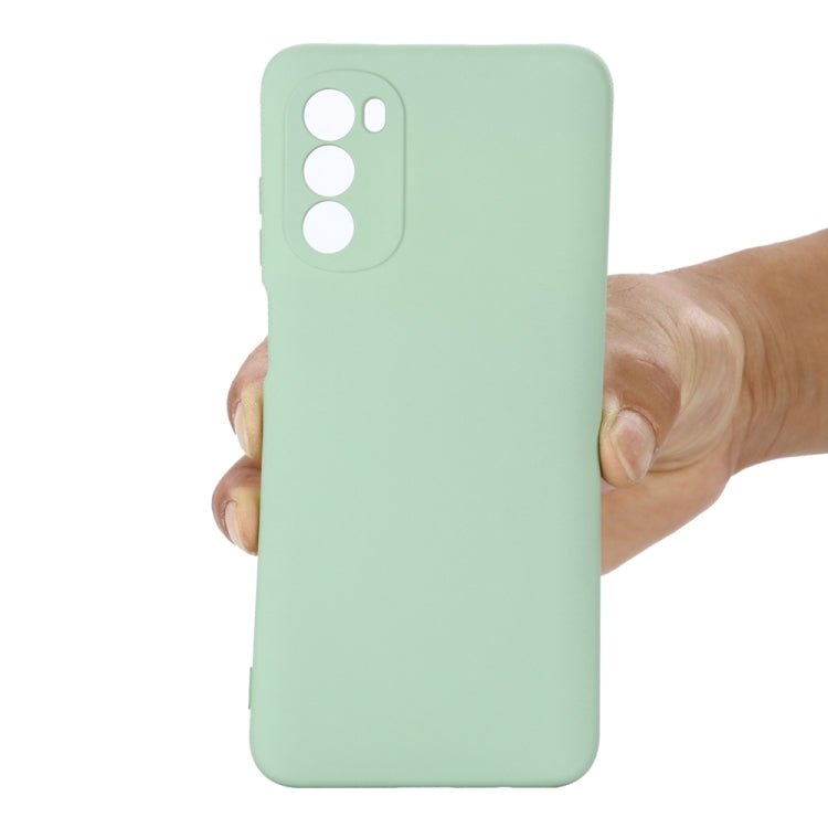 For Motorola Moto G71s 5G Pure Color Liquid Silicone Shockproof Phone Case(Green) - Motorola Cases by buy2fix | Online Shopping UK | buy2fix