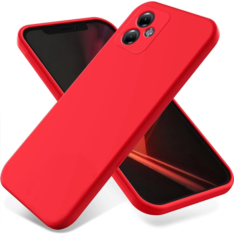 For Motorola Moto G14 Pure Color Liquid Silicone Shockproof Phone Case(Red) - Motorola Cases by buy2fix | Online Shopping UK | buy2fix