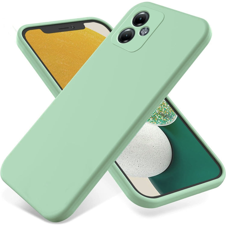 For Motorola Moto G14 Pure Color Liquid Silicone Shockproof Phone Case(Green) - Motorola Cases by buy2fix | Online Shopping UK | buy2fix